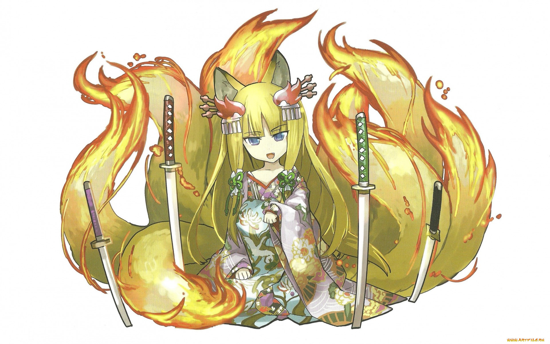 , puzzle & dragons, , , , , , , game, fox, girl, puzzle, and, dragons, , 